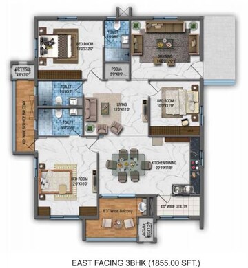  3 BHK Apartment at Aparna CyberZon, Nallagandla – for Rent