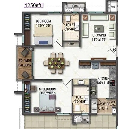 Other, aparna-kanopy-marigold 2 Bedroom 1250 Sq.Ft. Apartment In Kompally Hyderabad 7996115