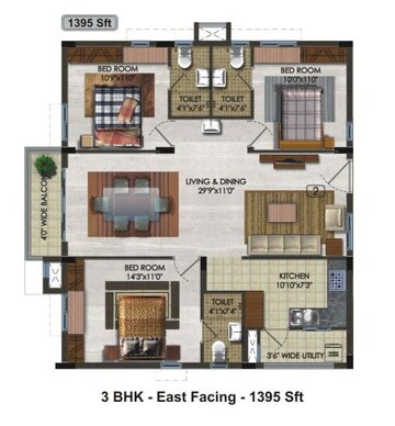  3 BHK Apartment at Aparna Kanopy Tulip, Kompally – for Sale