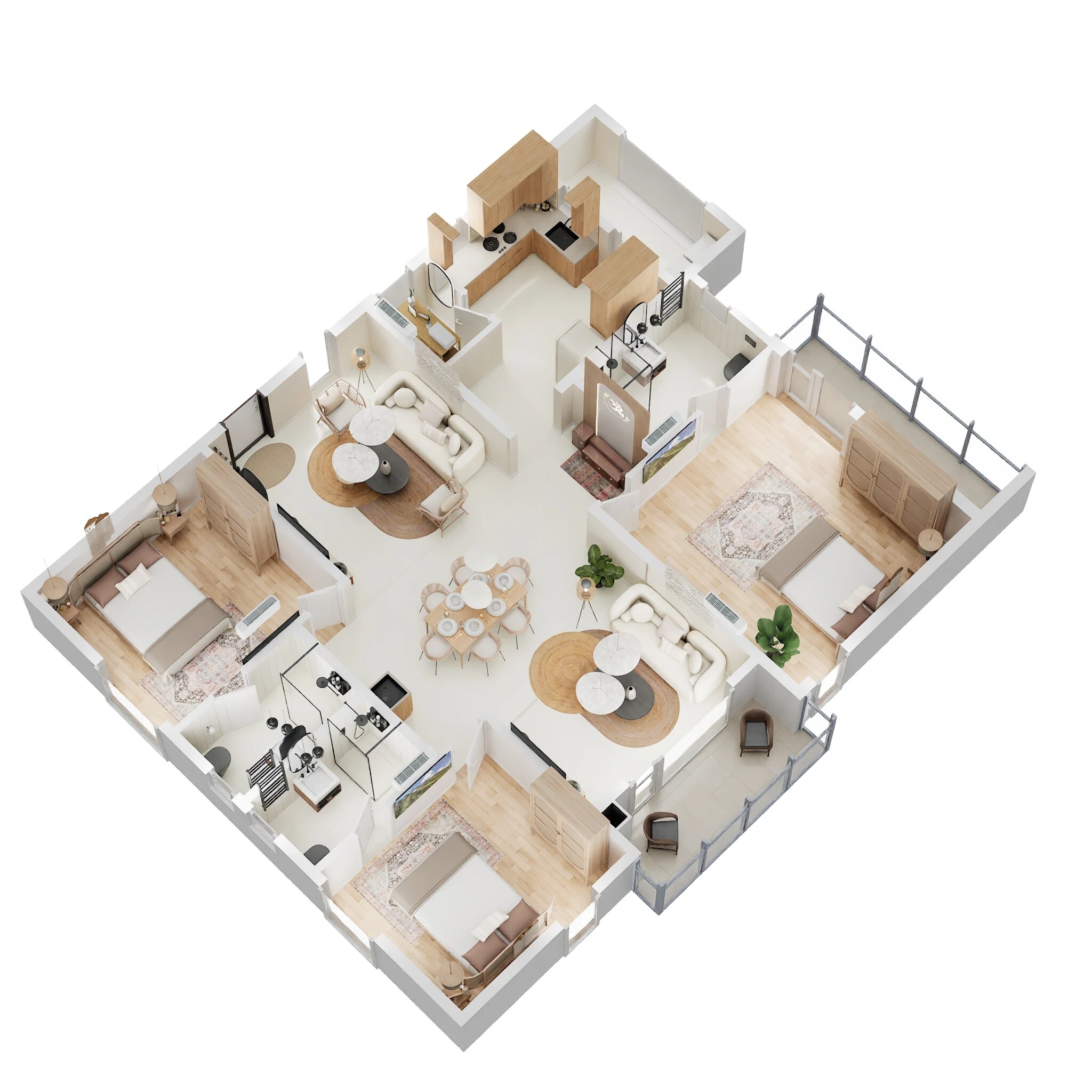 3 BHK 1911 Sq. Ft. Apartment