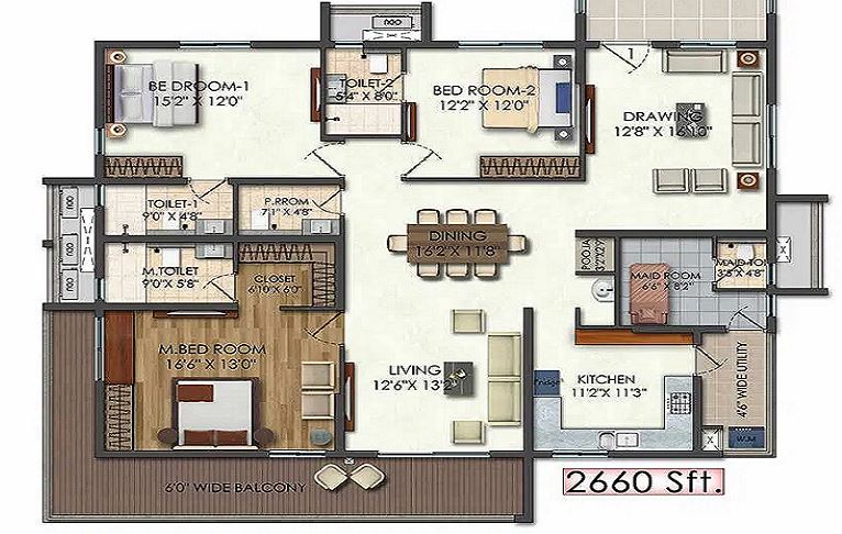 3 Bhk 2660 Sq Ft Apartment For Sale In Aparna Luxor Park Hyderabad