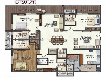  4 BHK Apartment at Aparna Luxor Park, Kondapur – for Rent