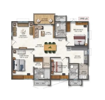 Aparna Newlands Floor Plans - Tellapur, Hyderabad