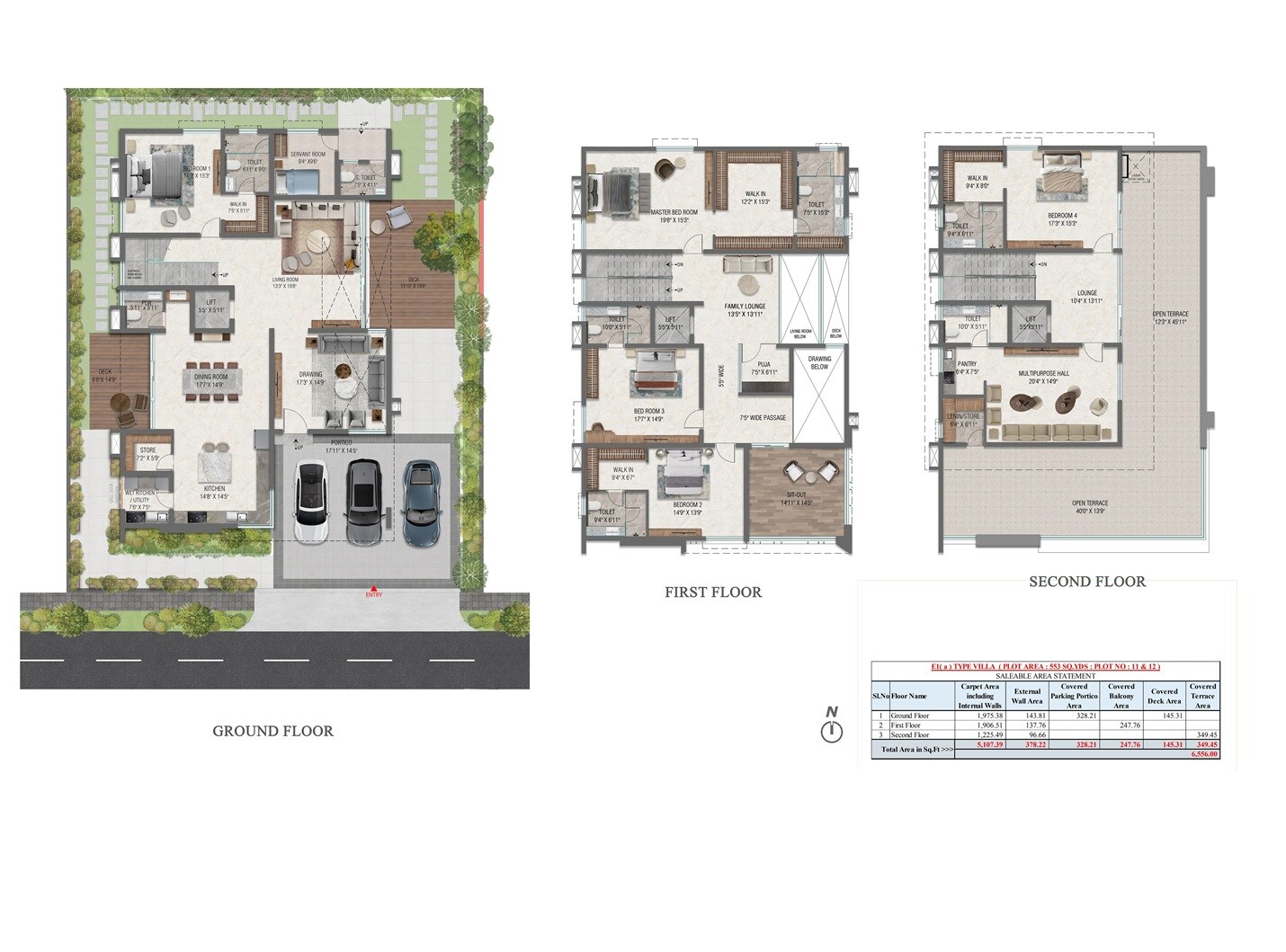 Floor plan of 5 BHK 6556 Sq. Ft. Villa in Aparna Prive Villas, Hyderabad