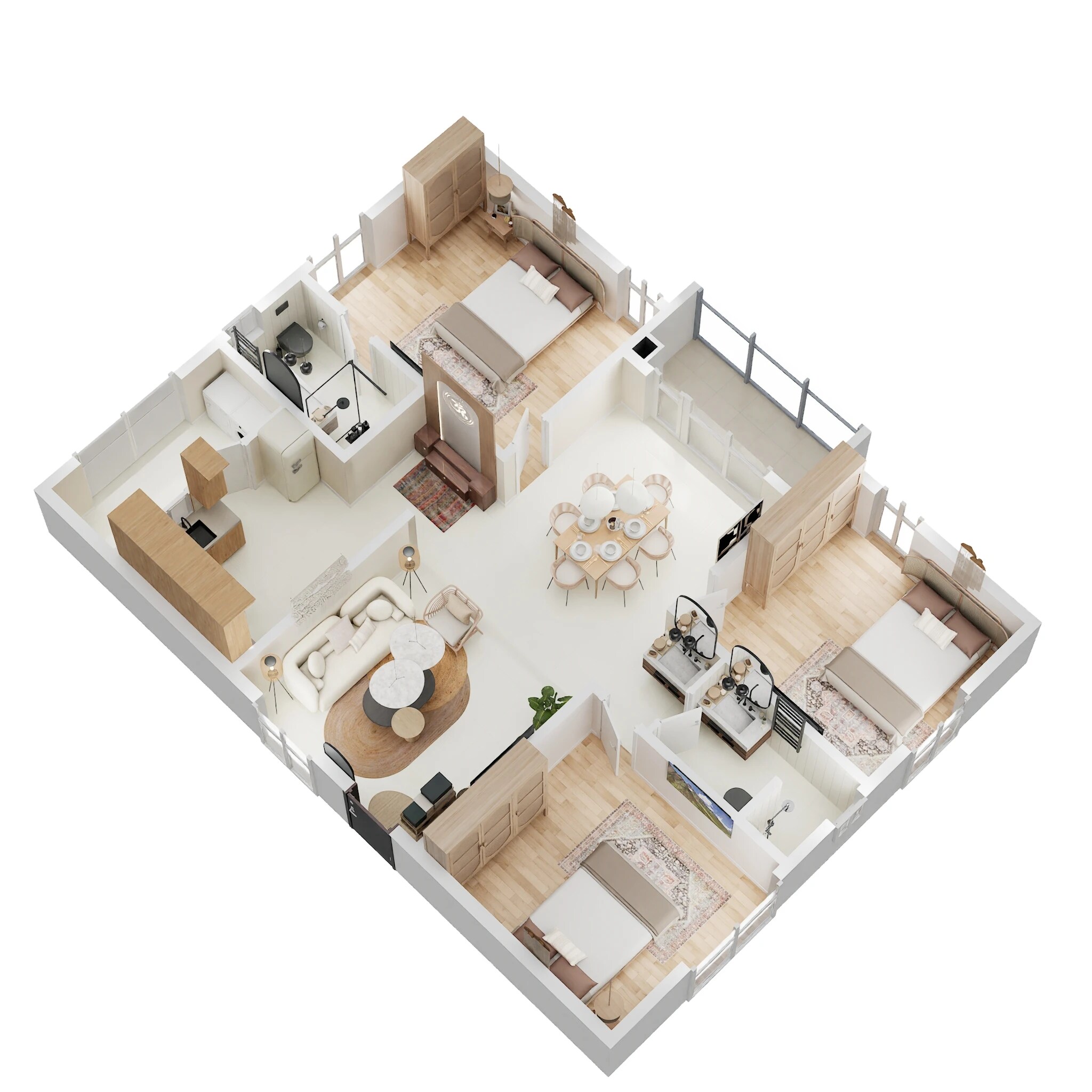 3 BHK 971 Sq. Ft. Apartment