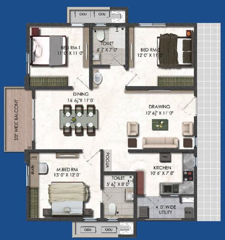 Other, aparna-serene-park 3 Bedroom 1283 Sq.Ft. Apartment In Kondapur Hyderabad 8877154