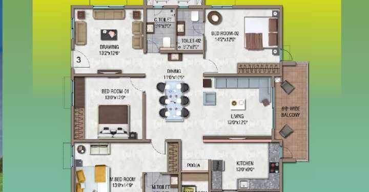 aparna serenity apartment 3 bhk 2230sqft 20213715123725