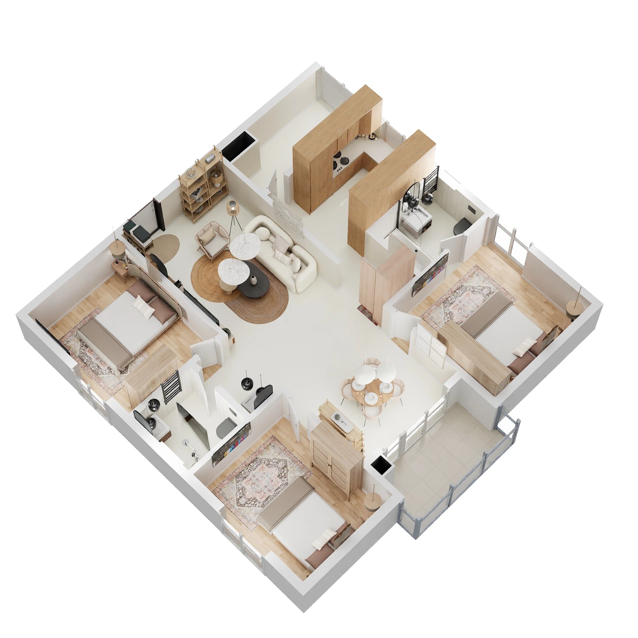 Floor plan of 3 BHK 1492 Sq. Ft. Apartment in Aparna Sunstone, Hyderabad