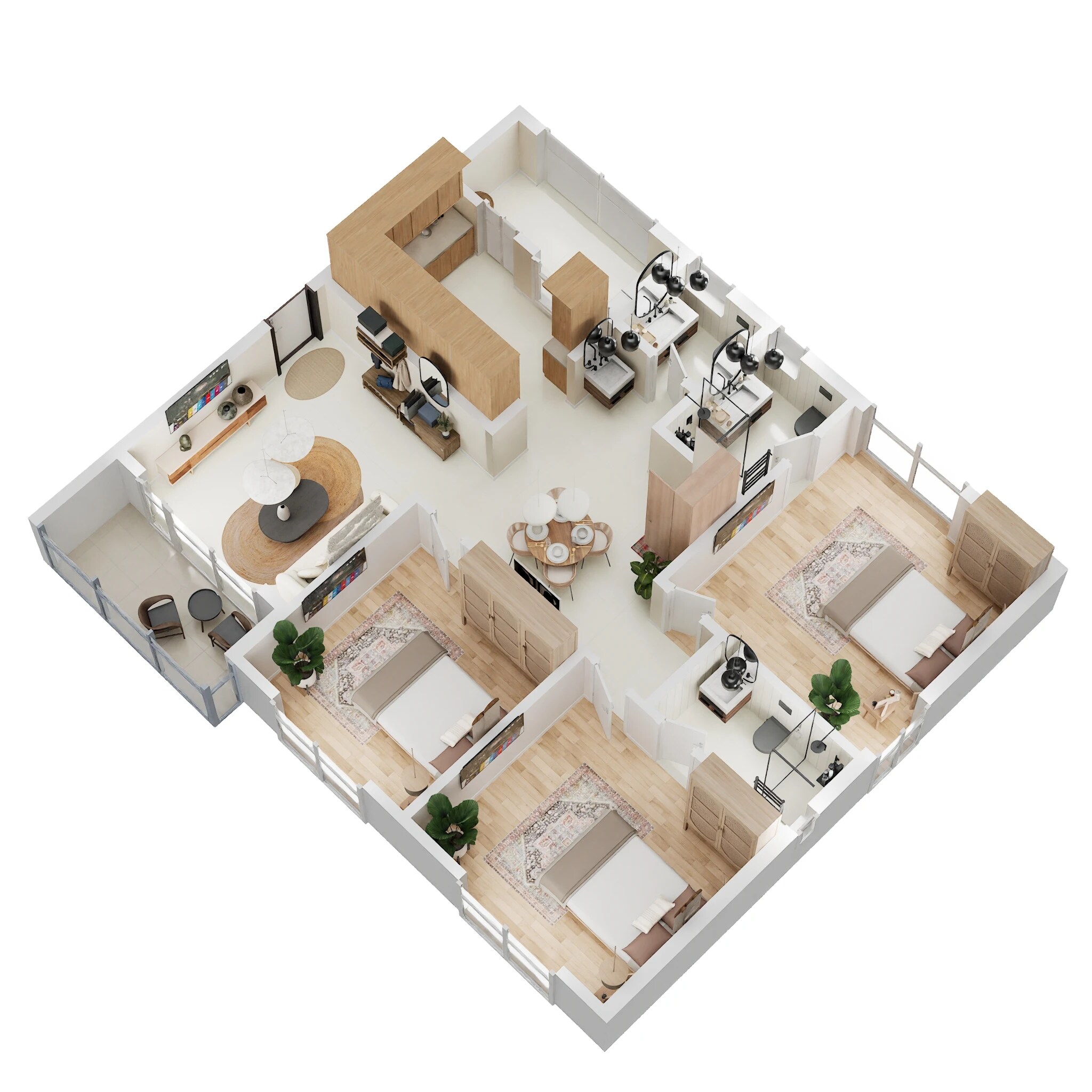 Floor plan of 3 BHK 1581 Sq. Ft. Apartment in Aparna Sunstone, Hyderabad
