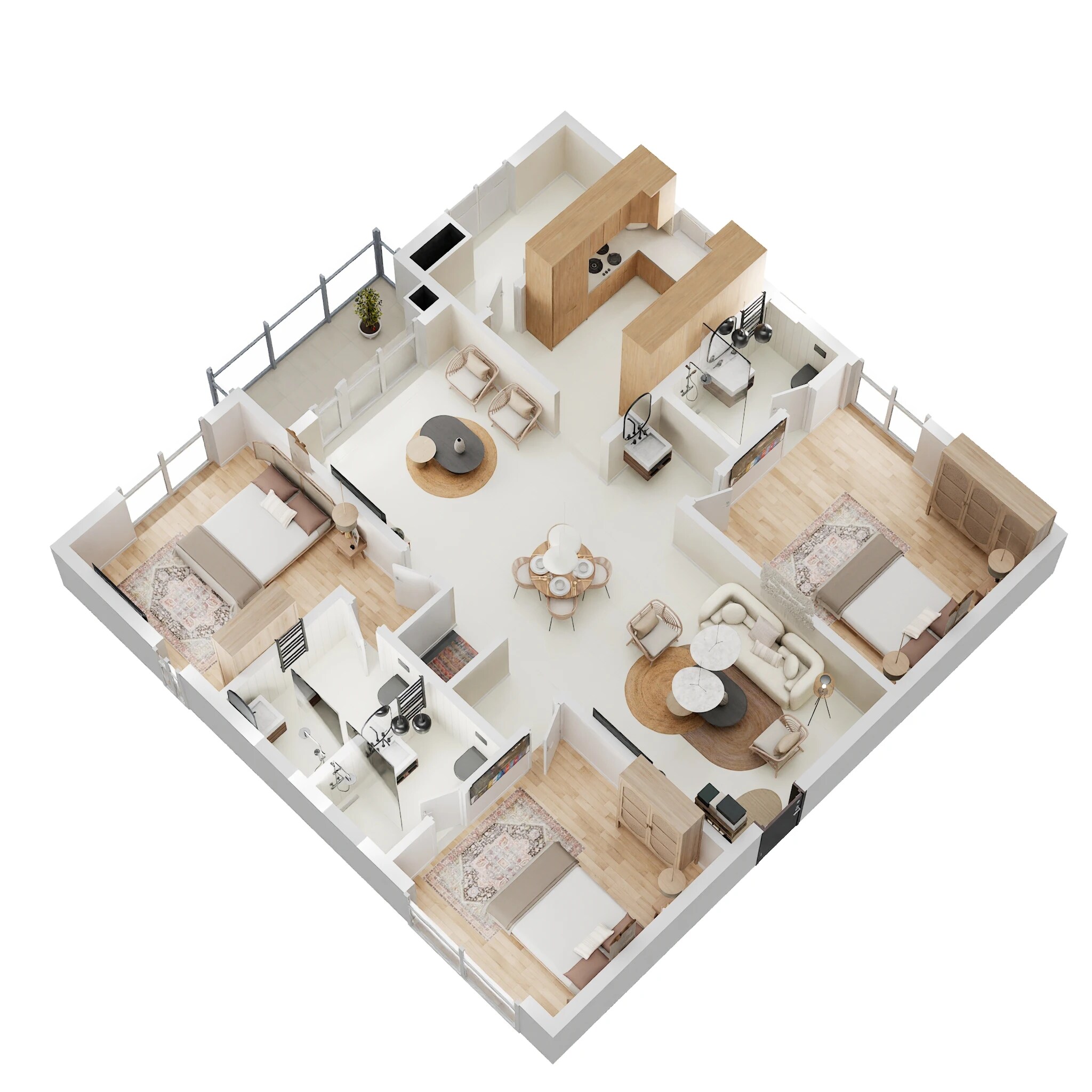 Floor plan of 3 BHK 1806 Sq. Ft. Apartment in Aparna Sunstone, Hyderabad