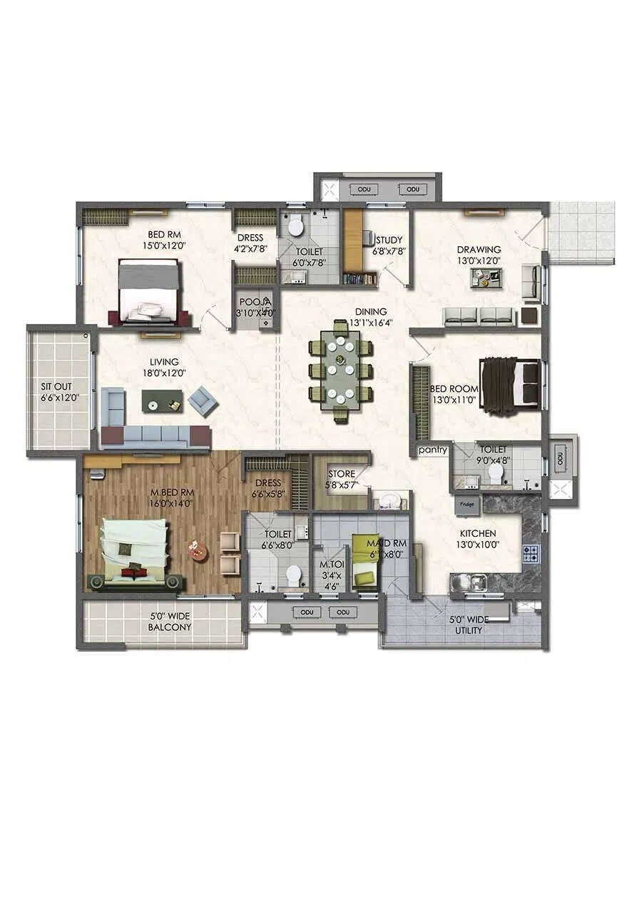 3 BHK 2635 Sq. Ft. Apartment