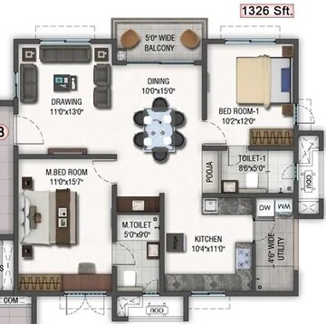  2 BHK Apartment at Aparna Zenon, Puppalaguda – for Sale