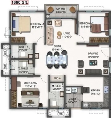  3 BHK Apartment at Aparna Zenon, Puppalaguda – for Sale