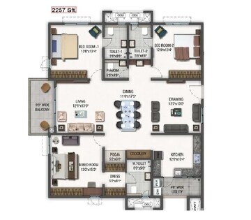  3 BHK Apartment at Aparna Zenon, Puppalaguda – for Sale