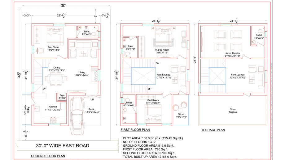 Floor plan of 4 BHK 2165 Sq. Ft. Villa in APR Mukka Praveens Signator, Hyderabad