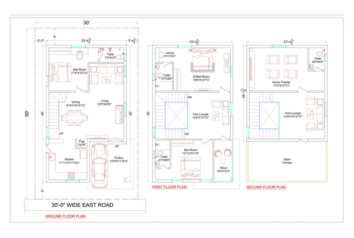 Floor plan of 4 BHK 2985 Sq. Ft. Villa in APR Praveens Crystal Avenue, Hyderabad