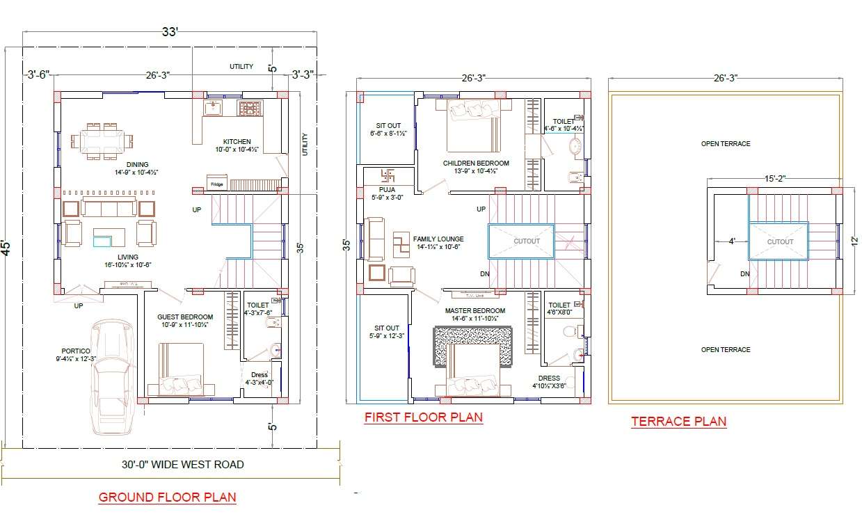 3 BHK 1910 Sq. Ft. Villa in APR Praveens Golden Leaf