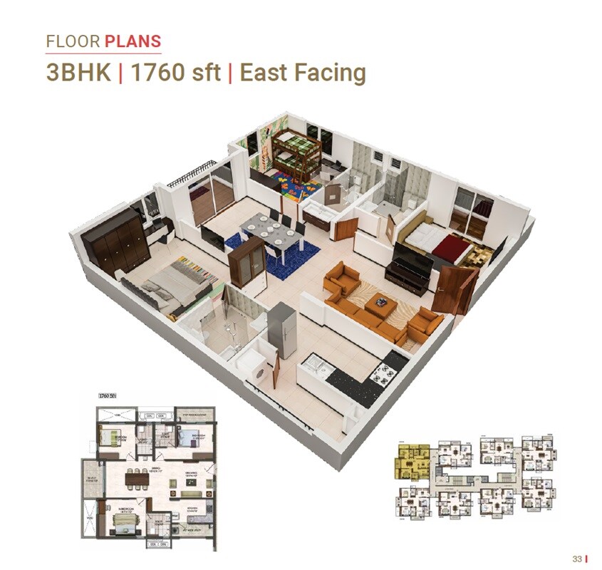 3 BHK 1760 Sq. Ft. Apartment