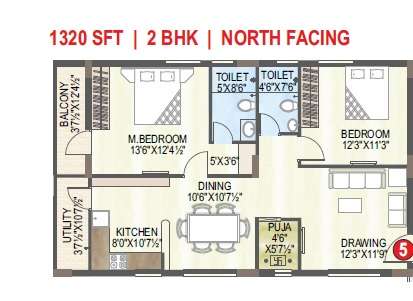 2 BHK 1320 Sq. Ft. Apartment in Aryamitra skyila