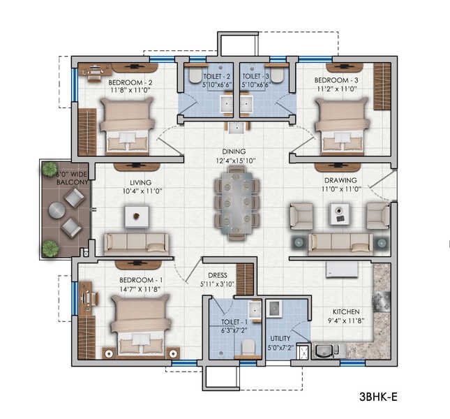 ASBL Lakeside Floor Plans Khajaguda, Hyderabad