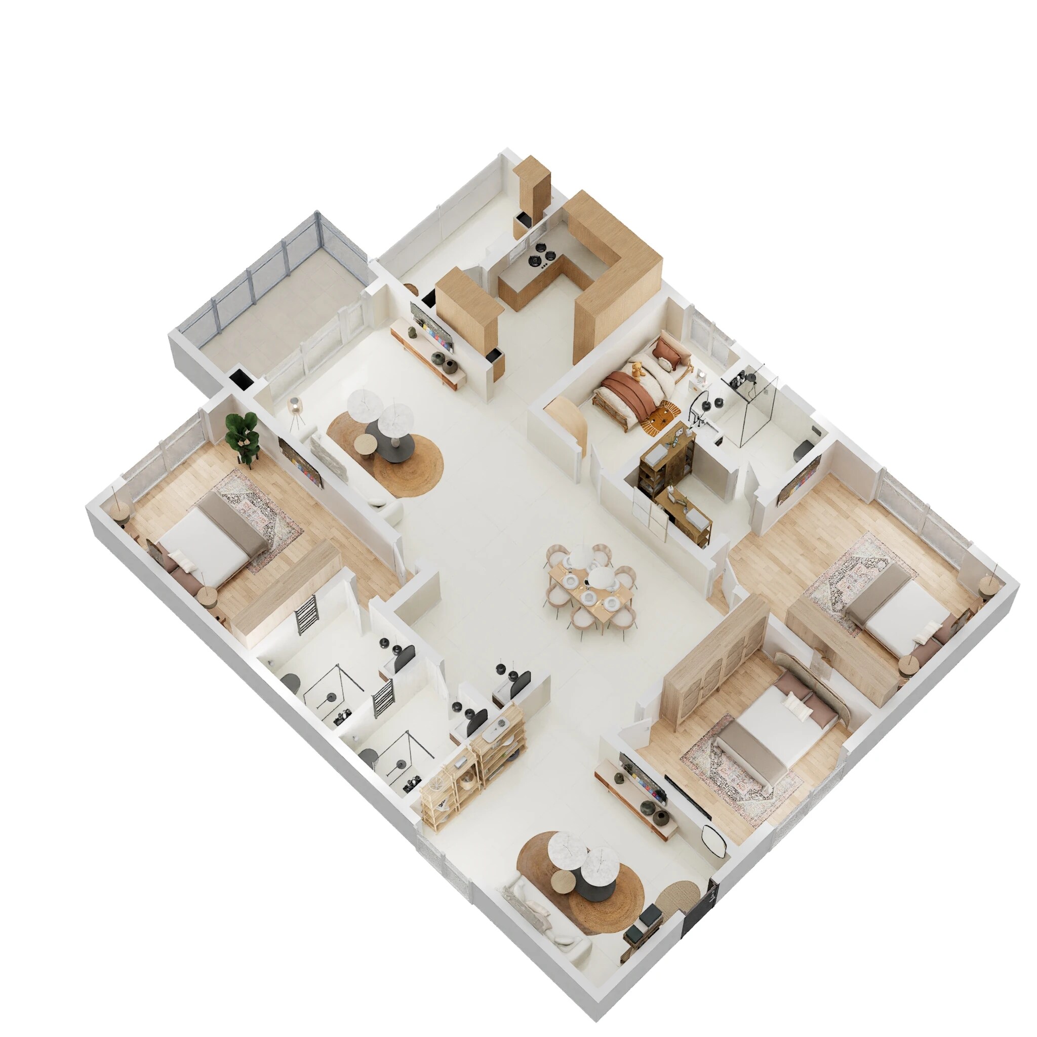 Floor plan of 3 BHK 2560 Sq. Ft. Apartment in ASBL Landmark, Hyderabad