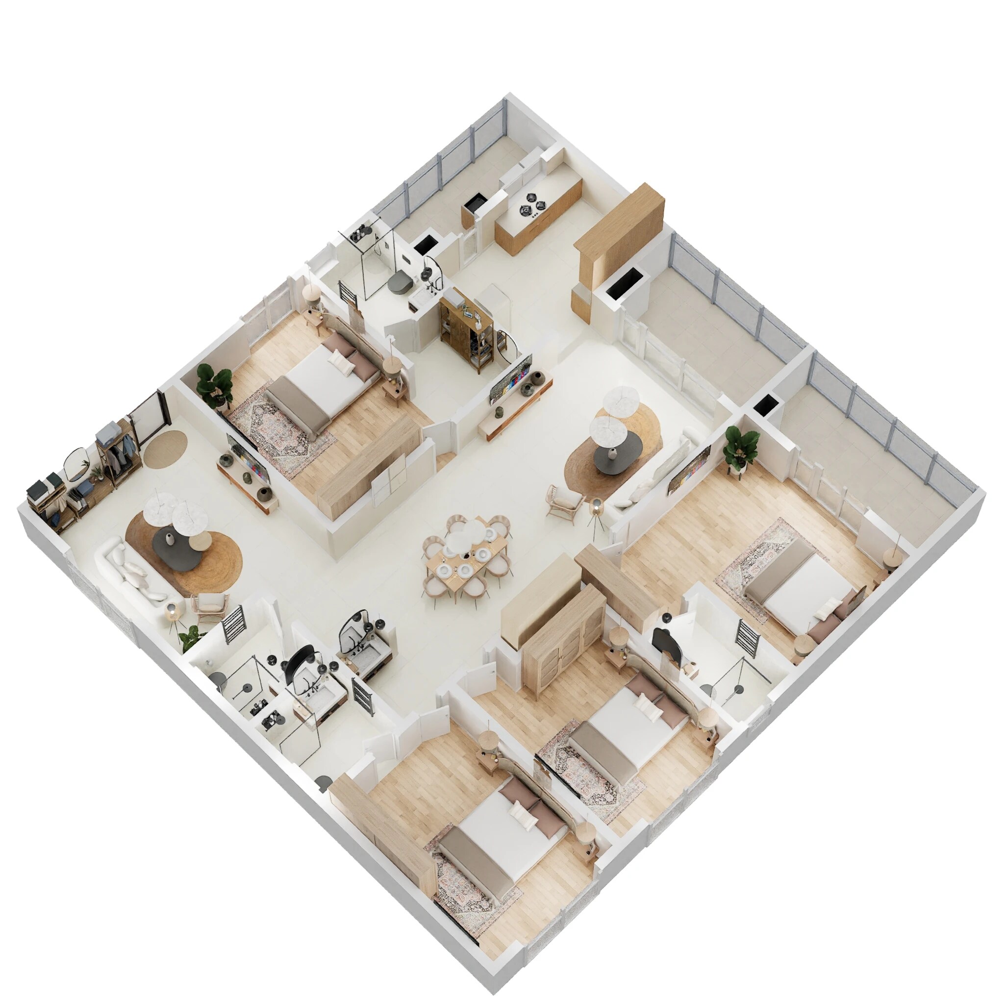 Floor plan of 4 BHK 2860 Sq. Ft. Apartment in ASBL Landmark, Hyderabad