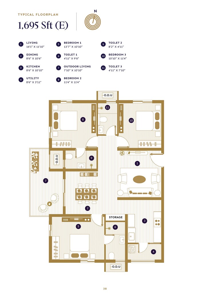 Other, asbl-loft 3 Bedroom 1695 Sq.Ft. Apartment In Financial District Hyderabad 7449543