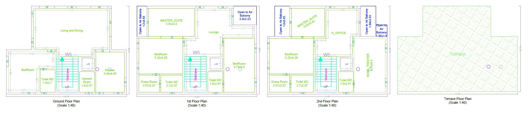 Floor plan of 4 BHK 5312 Sq. Ft. Villa in Ashoka Aura, Hyderabad