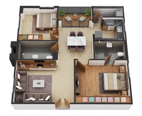 2 BHK 1164 Sq. Ft. Apartment