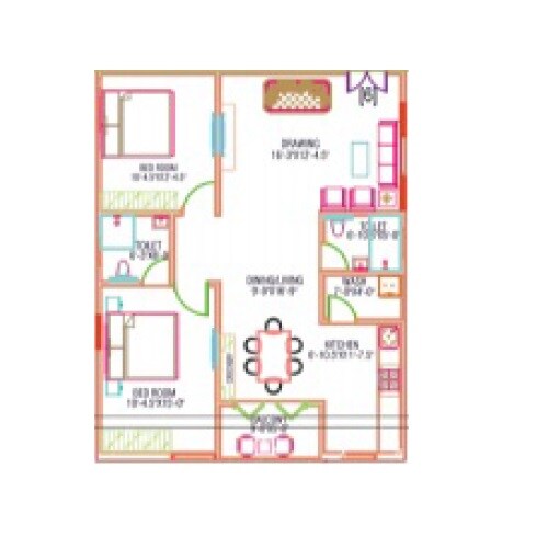 2 BHK 1170 Sq. Ft. Apartment