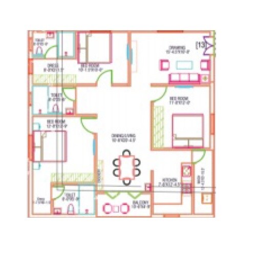 3 BHK 2096 Sq. Ft. Apartment