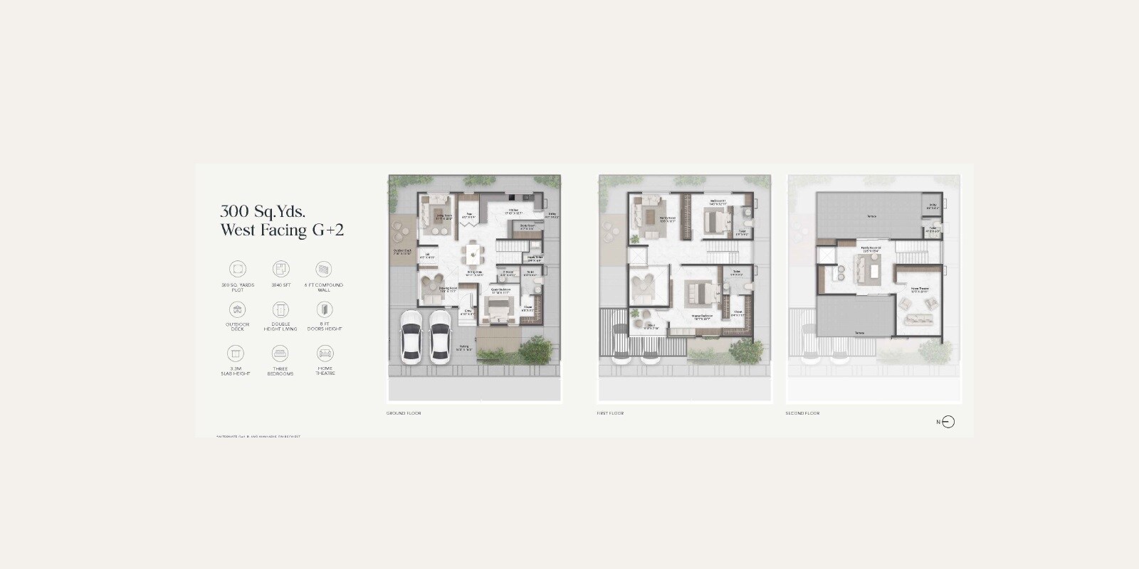 Floor plan of 3 BHK Villa - 3094 sq. ft. in Auri Tranqville, Hyderabad