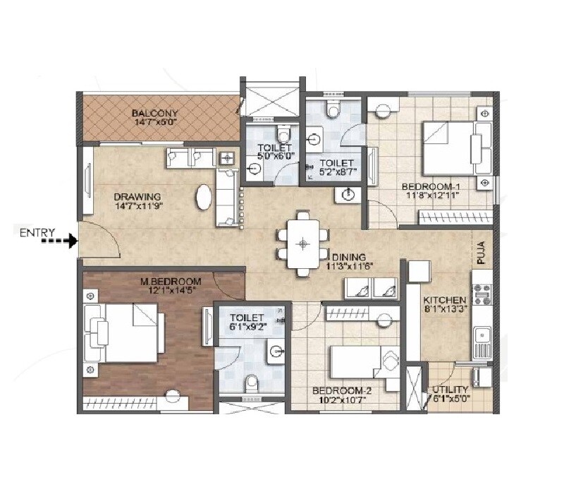  3 BHK Apartment at Aurobindo The Regent, Kondapur – for Sale