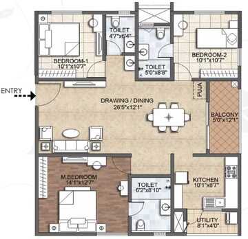  3 BHK Apartment at Aurobindo The Regent, Kondapur – for Sale