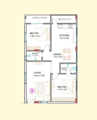 2 BHK 1270 Sq. Ft. Apartment in Avantika Arudra