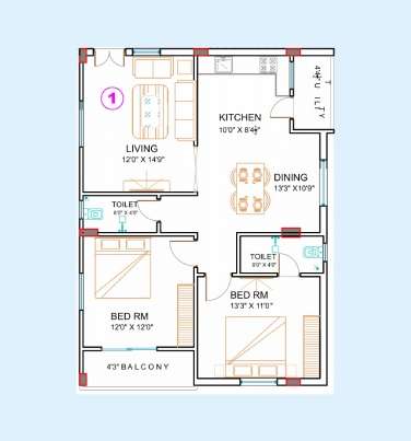 2 BHK 1235 Sq. Ft. Apartment in Avantika Punarvasu