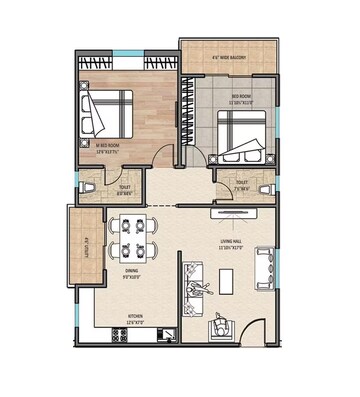  2 BHK Apartment at Avantika The Espino, Chanda Nagar – for Sale
