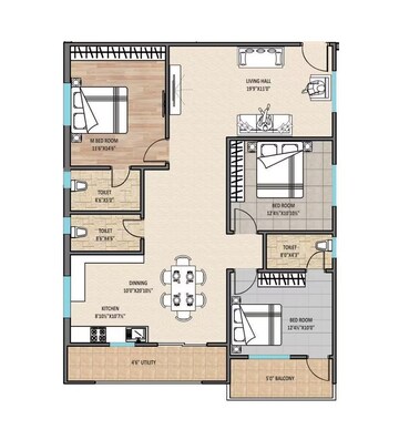  3 BHK Apartment at Avantika The Espino, Chanda Nagar – for Sale