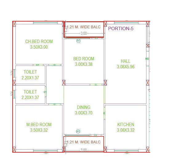Floor plan of 3 BHK 1475 Sq. Ft. Apartment in Avisun Tamanna Pride, Hyderabad