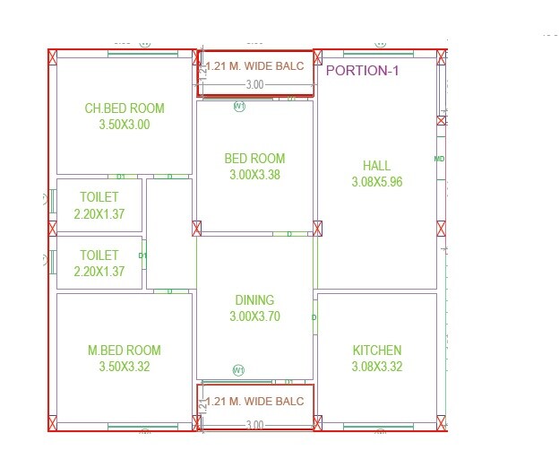 Floor plan of 3 BHK 1501 Sq. Ft. Apartment in Avisun Tamanna Pride, Hyderabad