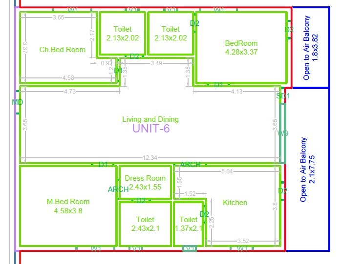 3 BHK 2680 Sq. Ft. Apartment