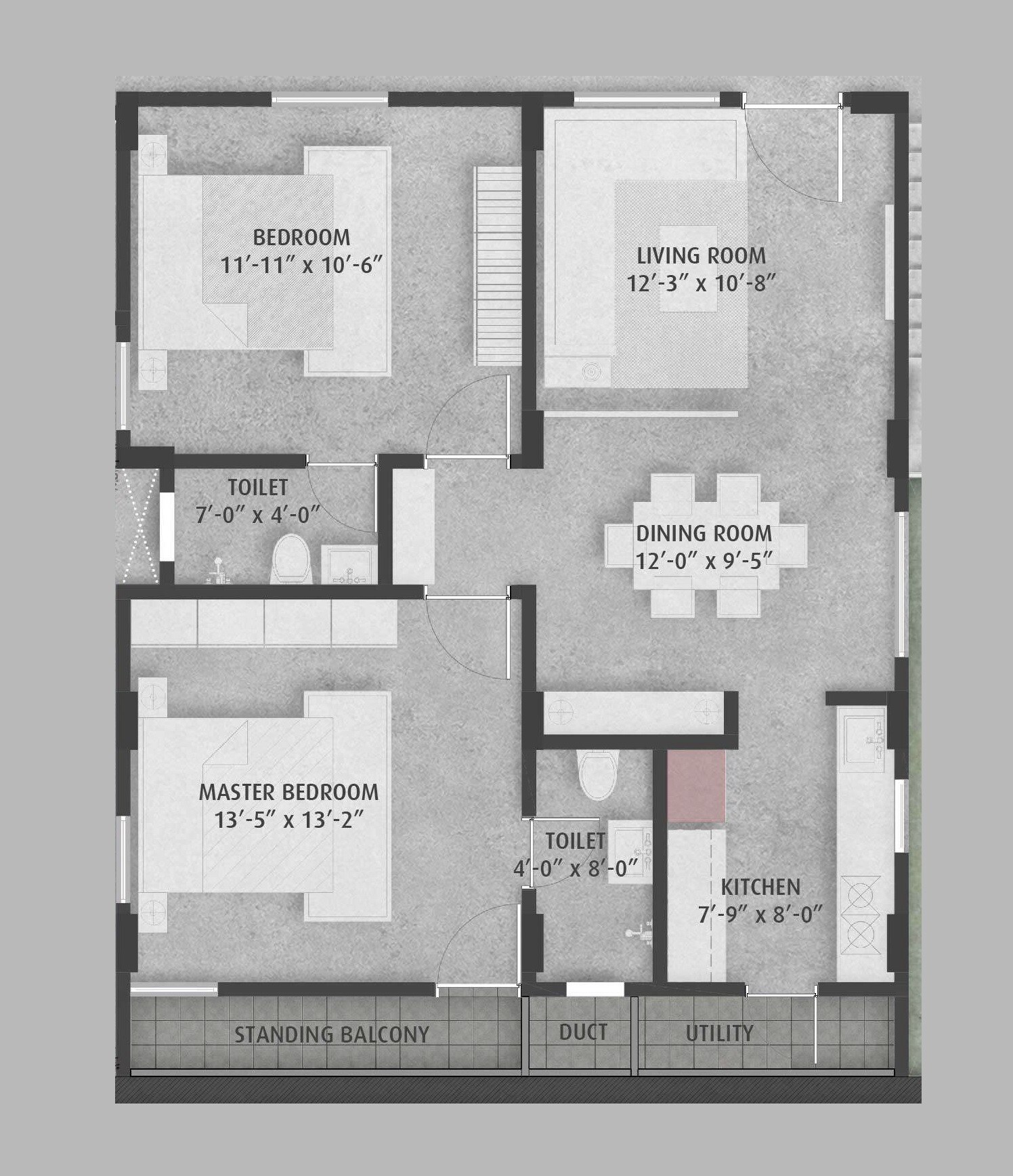 2 BHK 1311 Sq. Ft. Apartment