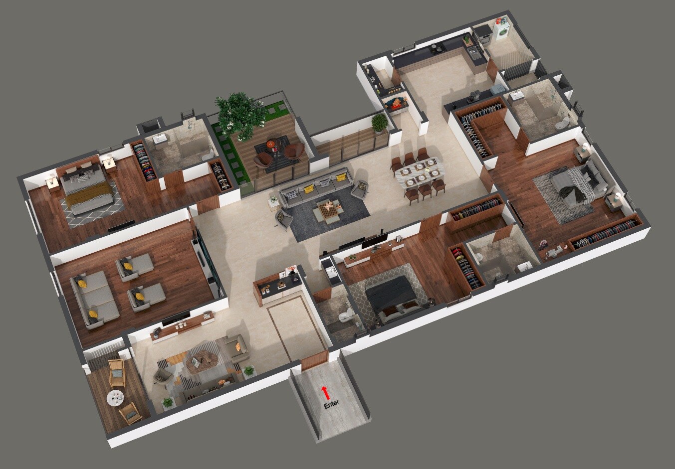 Floor plan of 4 BHK 4052 Sq. Ft. Apartment in Bhavya The Eugen, Hyderabad