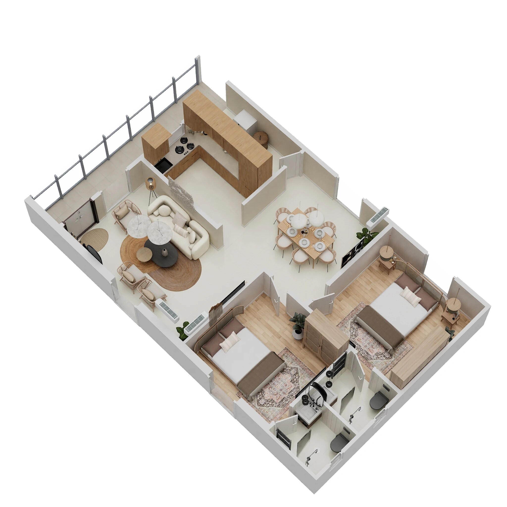 2 BHK 1250 Sq. Ft. Apartment