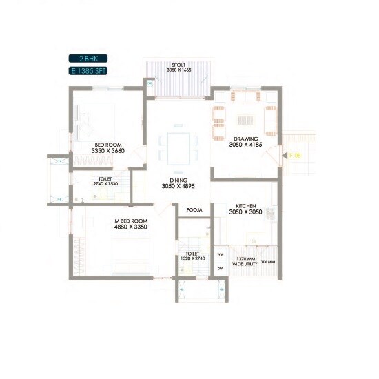 Other, bricks-marvella 2 Bedroom 1385 Sq.Ft. Apartment In Tellapur Hyderabad 7099482