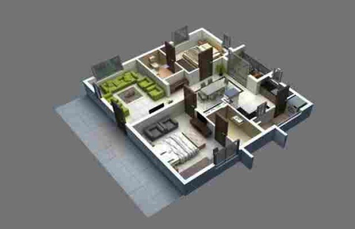 2 BHK 1225 Sq. Ft. Apartment