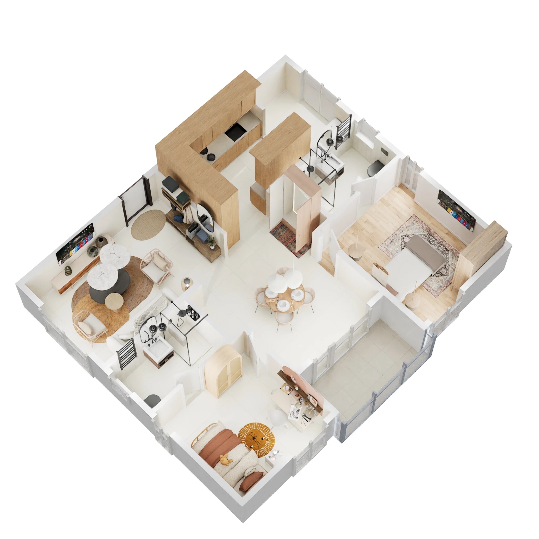 Floor plan of 2 BHK 1174 Sq. Ft. Apartment in Brigade Citadel, Hyderabad