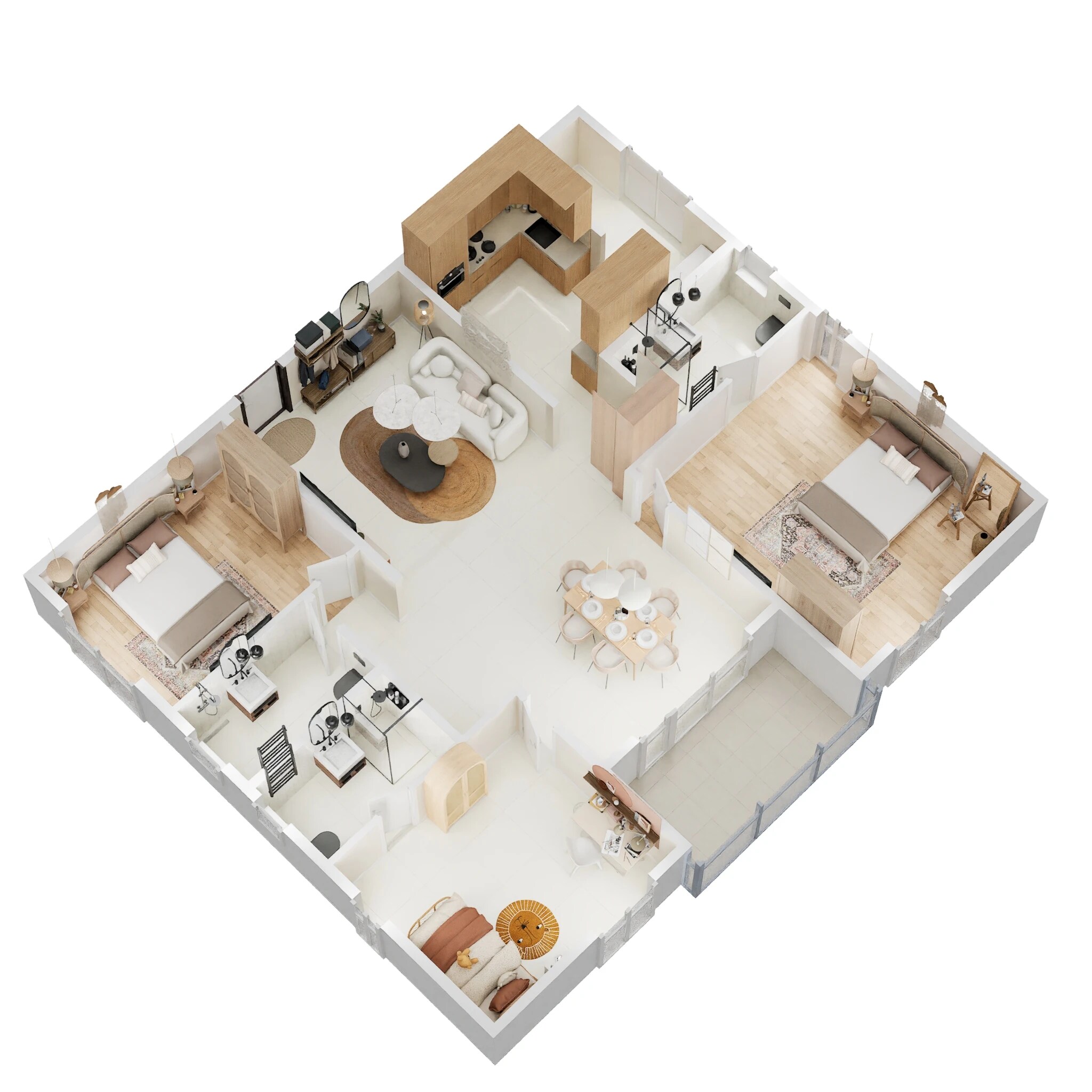 Floor plan of 3 BHK 1793 Sq. Ft. Apartment in Brigade Citadel, Hyderabad