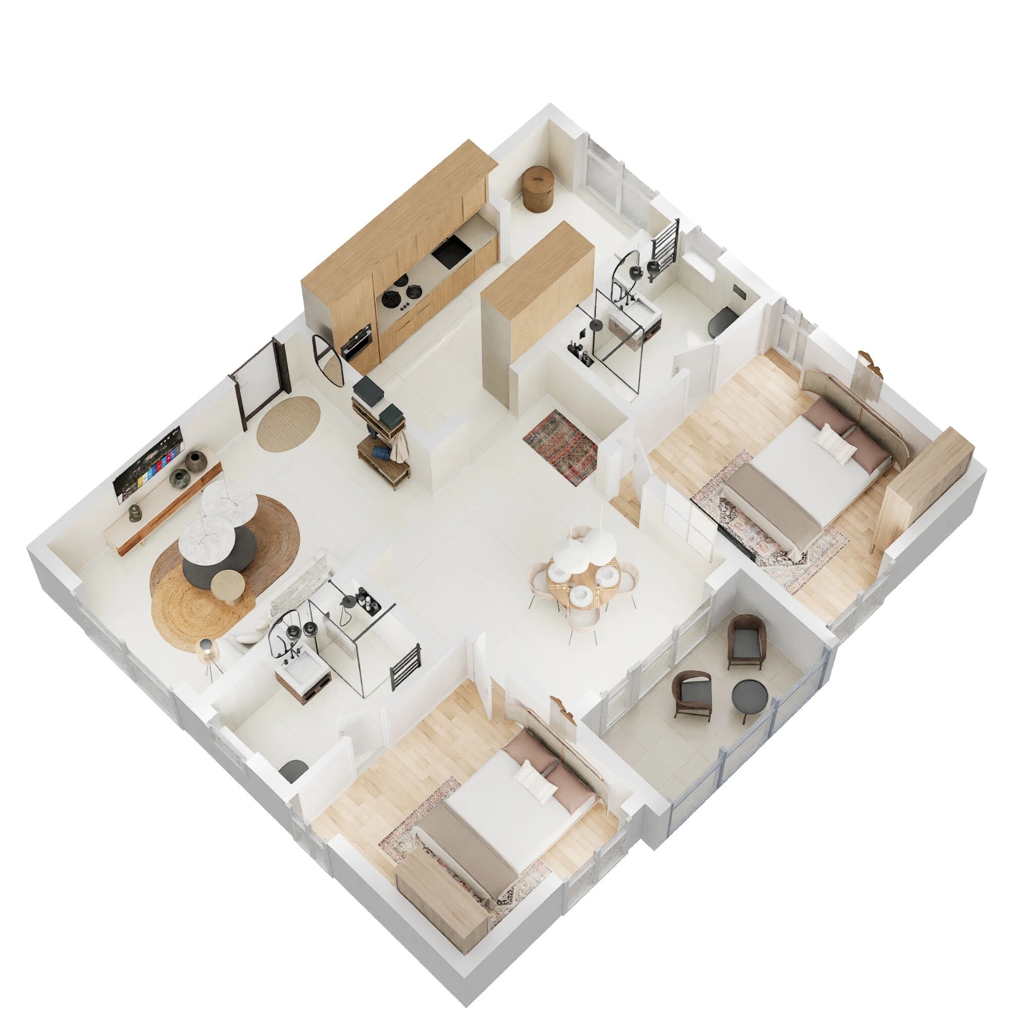 Floor plan of 2 BHK Apartment - 1173 sq. ft. in Brigade Citadel Phase III, Hyderabad