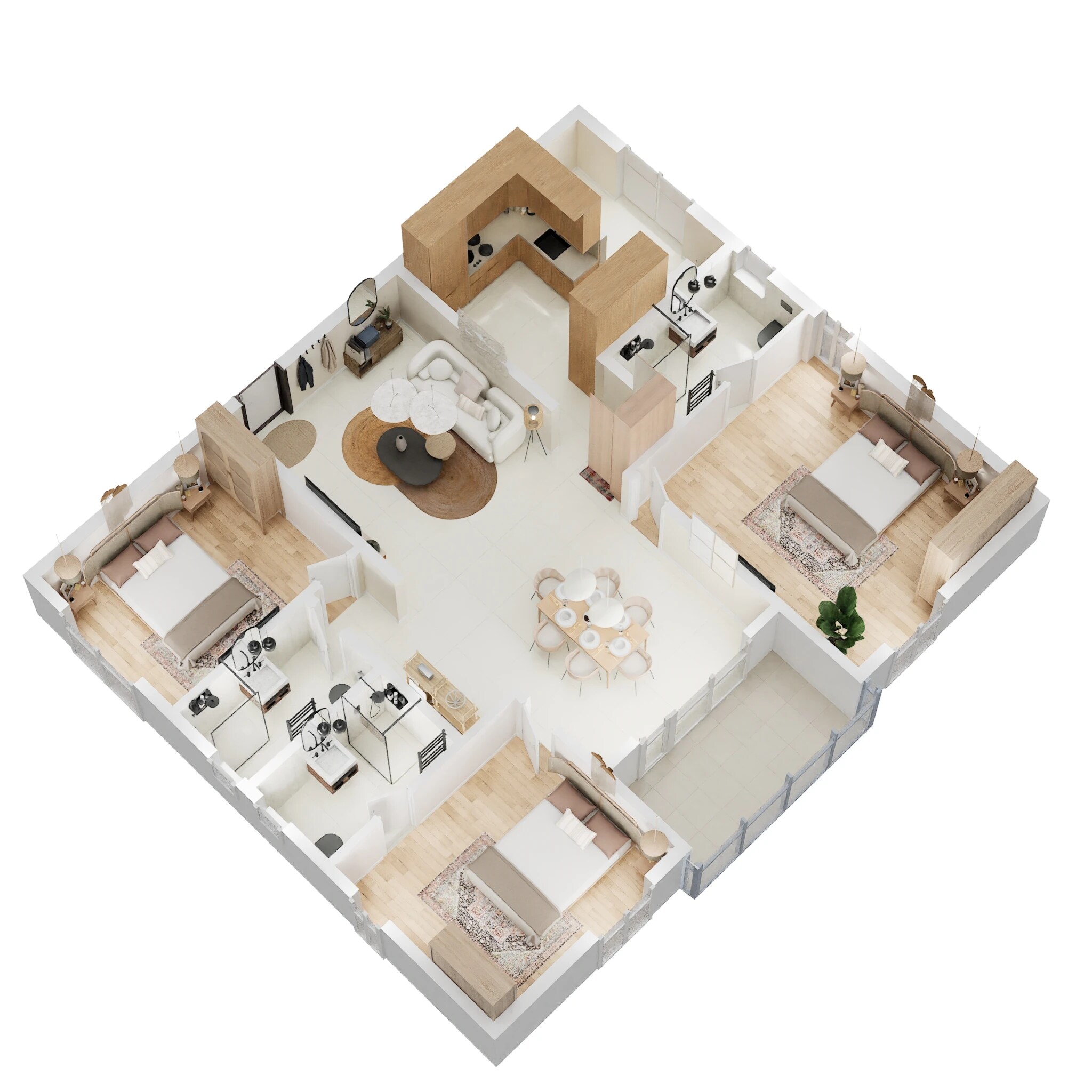 Floor plan of 3 BHK Apartment - 1793 sq. ft. in Brigade Citadel Phase III, Hyderabad